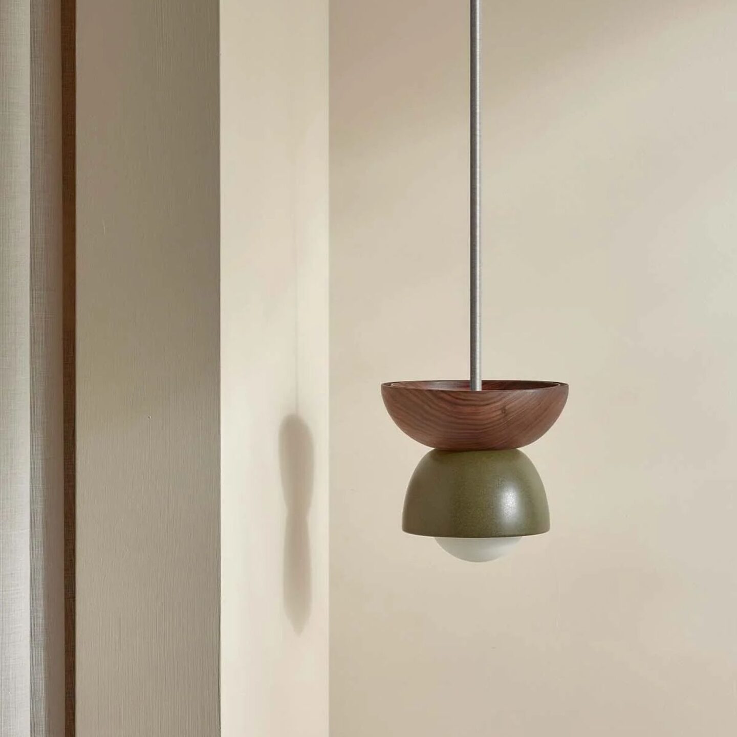 Terra 00 Pendant Light - Solid Rod Olive, Walnut, Brushed Nickel